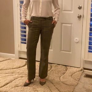 Ann Taylor Loft plaid trousers. Size 00P. Brown/tan